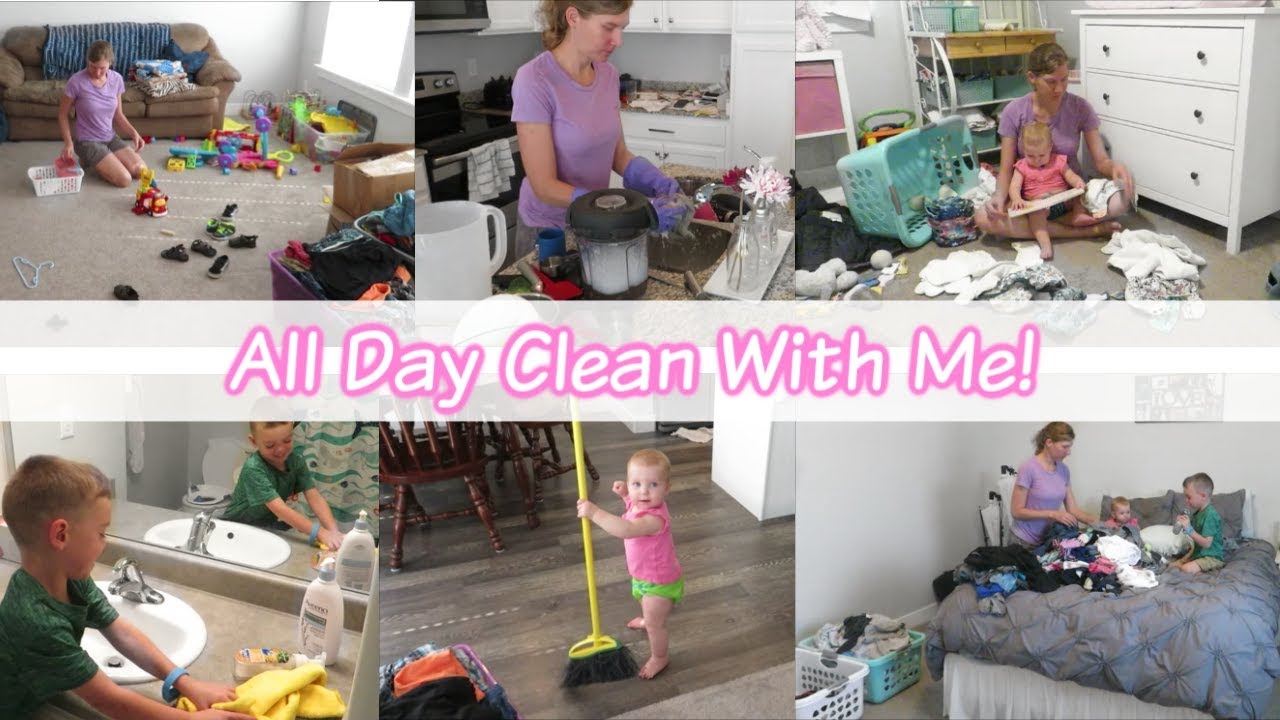 MESSY HOUSE CLEAN WITH ME 2019 // SPEED CLEANING // ALL DAY CLEAN WITH ...