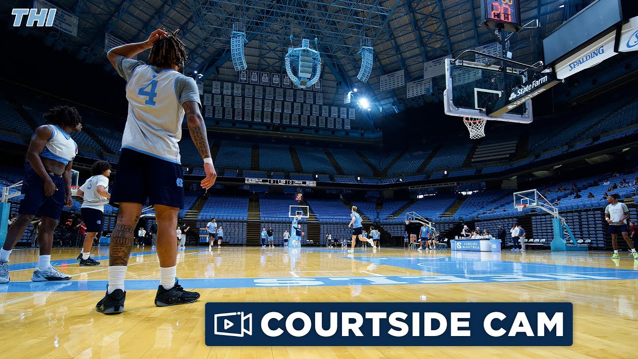 Предсезонная тренировка по баскетболу в Университете Северной Каролины | КАМЕРА С УЧАСТКА ПОЛЯ (4K)