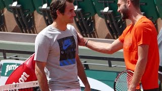 Roger Federer vs Benoit Paire Set practice 2015 HD