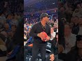 giving Russell Wilson a New York welcome 💙🧡 #knicks #nba #basketballshorts #nfl #nygiants