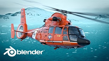 Helicopter Animation in the Arctic - Blender 4.2 (Cycles)