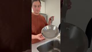 how I clean my stainless steel pans!