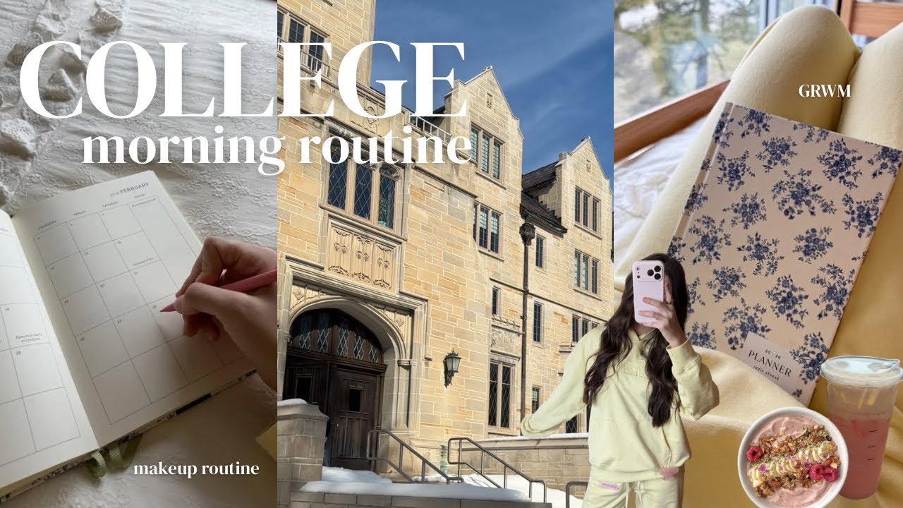 COLLEGE MORNING ROUTINE + GRWM | life updates, makeup routine, new schedule