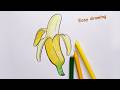 Banana Drawing easy Tutorial with Crayons | Banana Drawing for beginners