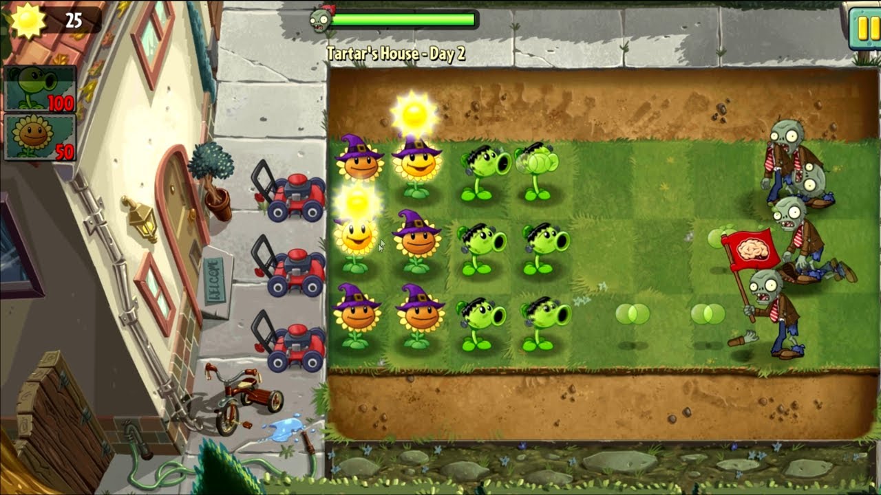 Plants vs Zombies 2: It's About Time - Tutorial Level 2 - Walkthrough ...
