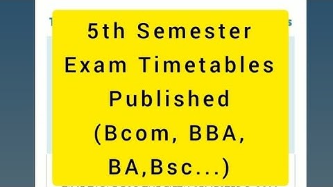 5th Sem Exam Time table published