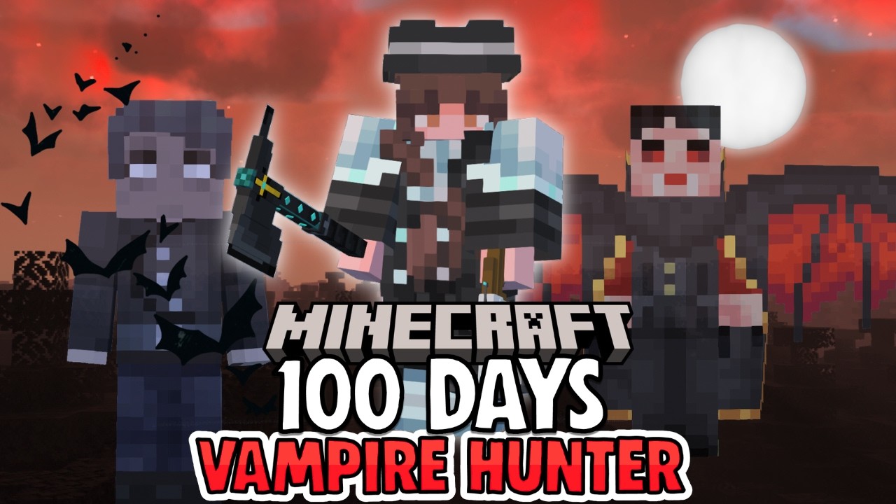 I survived 100 Days as a VAMPIRE HUNTER in Minecraft