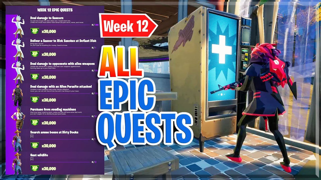 ALL Week 12 Epic Quests (Challenge Guide) Fortnite Season 7