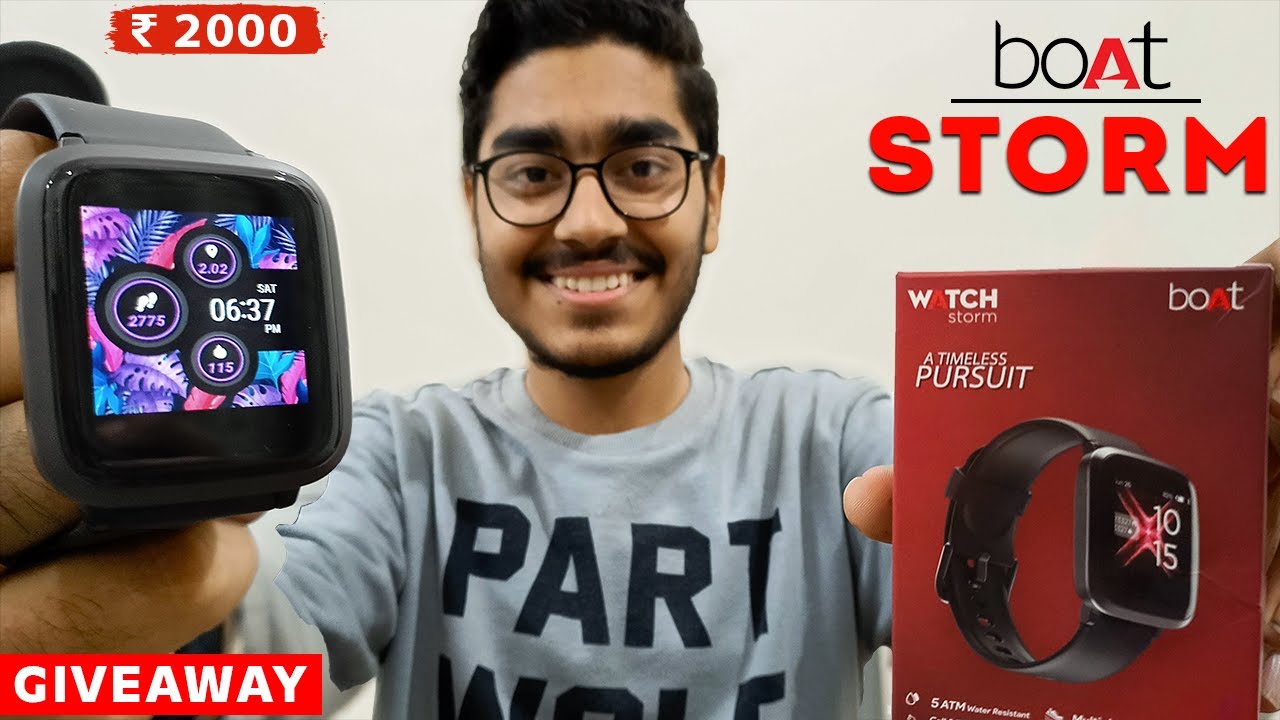 boAt storm watch Unboxing and Review GIVEAWAY MADE IN INDIA BEST