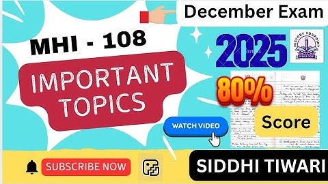 MHI 108 IMPORTANT Topics For December Exam 2025 IGNOU MA History 2nd Year by Siddhi  #historyexam 