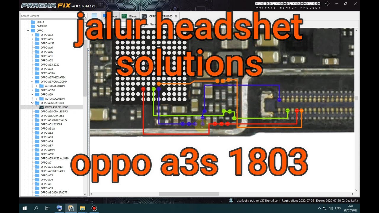 SEKEMA JALUR HEADSHET LINE OPPO A3S 1803 SCHEMATIK HARDWARE AND ...