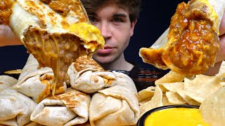 ASMR MUKBANG EXTRA CHEESE BURRITOS & CHIPS | WITH CHEESE screenshot 5