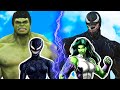 The hulk  she hulk vs venom  she venom lady venom  epic hulk team vs venom team battle