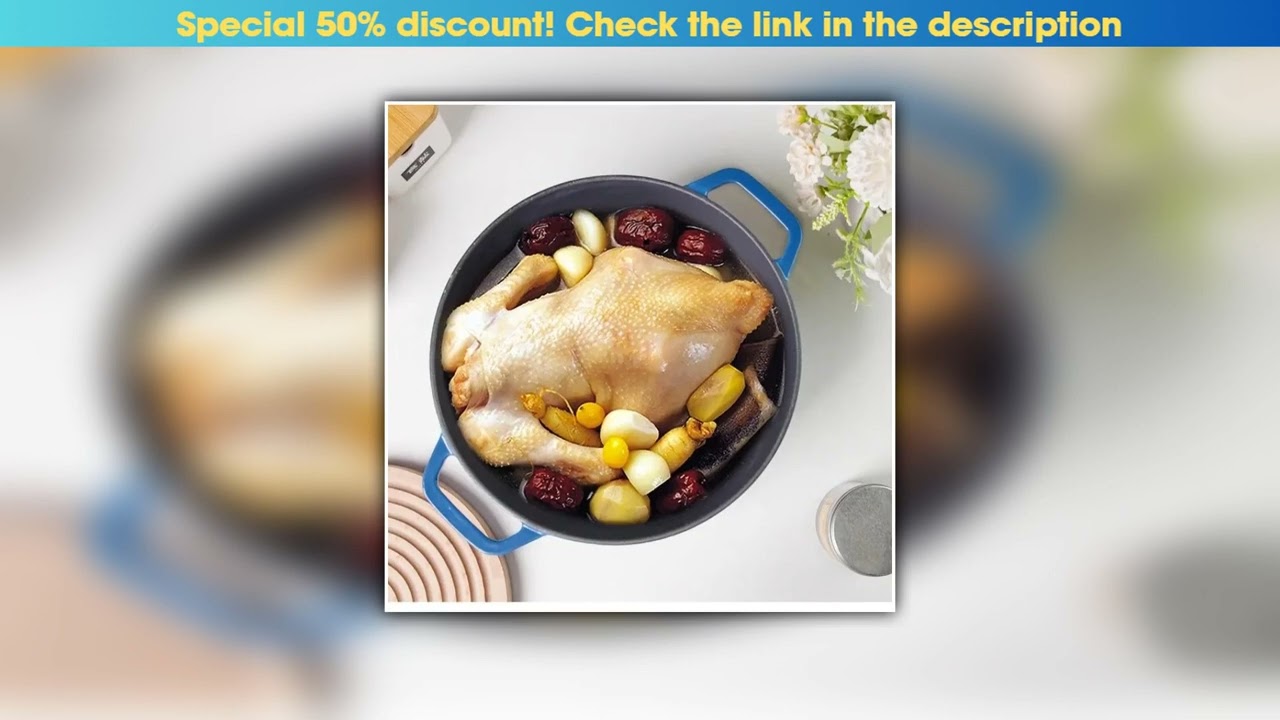 Limited ‌Enameled Cast Iron Cookware Set - Dutch Oven for Braising, Stewing & Slow Cooking, Inducti