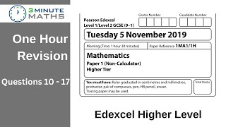Revise Edexcel Maths Higher November 2019 Q10 - 17 Paper 1