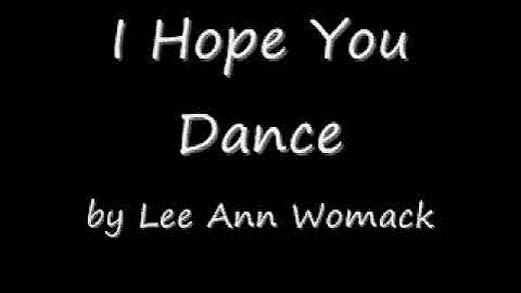 Lee Ann Womack - I hope you dance lyrics