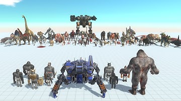 MUTAN PRIMATES with S.P.I.D.E.R VS FACTION with B.O.S.S - Animal Revolt battle Simulator