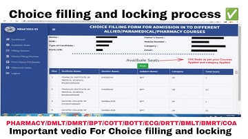Choice filling and locking Demo Vedio। Important vedio before do choice filling and locking 2025-26।