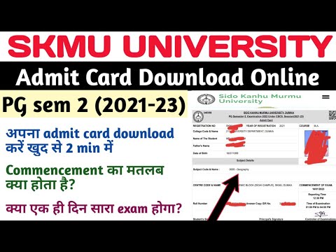 SKMU PG sem 2 Admit Card Download Online ll PG sem 2 (2021-23) ll what ...