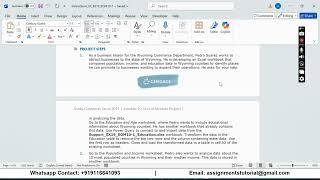 Shelly Cashman Excel 2019 | Module 10: End of Module Project 1 Wyoming Commerce Department