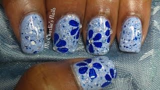 Speckled Floral Nail Art