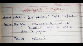 Data types in C Language | What is data type | University Exams prepration | Easy explanation