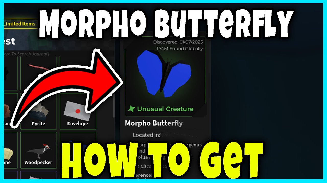 MORPHO BUTTERFLY LOCATION - HOW TO GET [DIG] - Roblox - YouTube