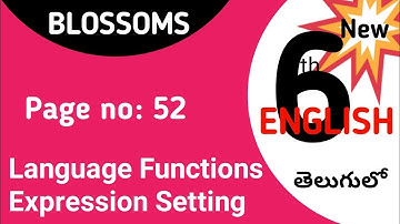 Language Functions Expression Setting I New Syllabus I Blossoms 6th Class English