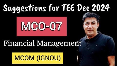 MCO-07 || SUGGESTIONS FOR TEE DEC