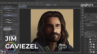 JESUS ACTORS SERIES #5 | Jim Caviezel  Digital Portrait Drawing 'The Passion of The Christ' (2004)
