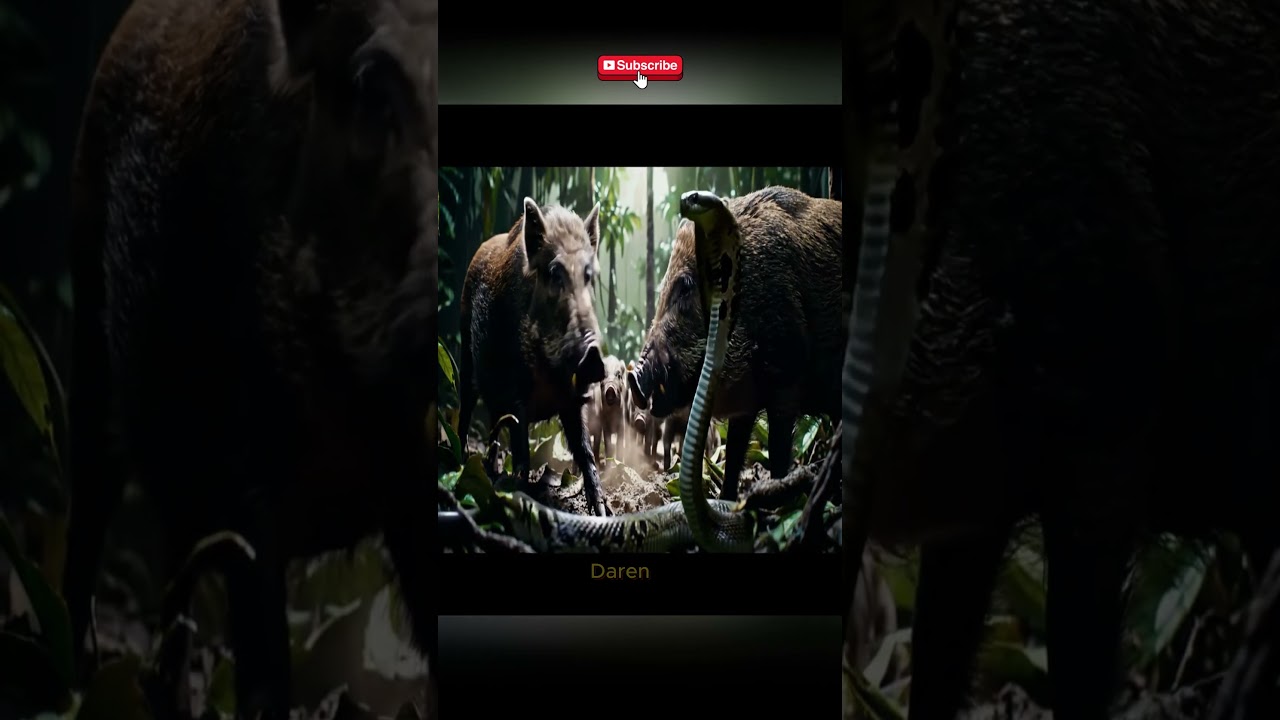 "Jungle Showdown: Wild Boars Face Off Against Deadly Cobra!"