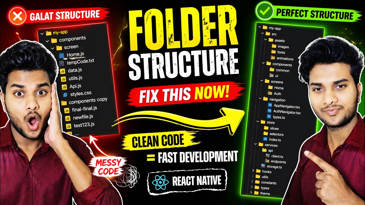 React Native Folder Structure 🔥 Clean Code Setup for Beginners (2026 ...