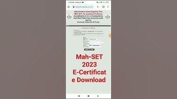 Maharashtra SET Exam 2023#E-Certificate  Download option Start