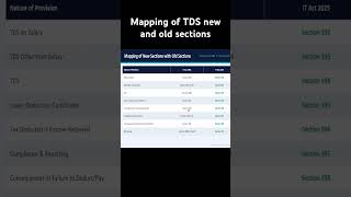Mapping of TDS new and old sections