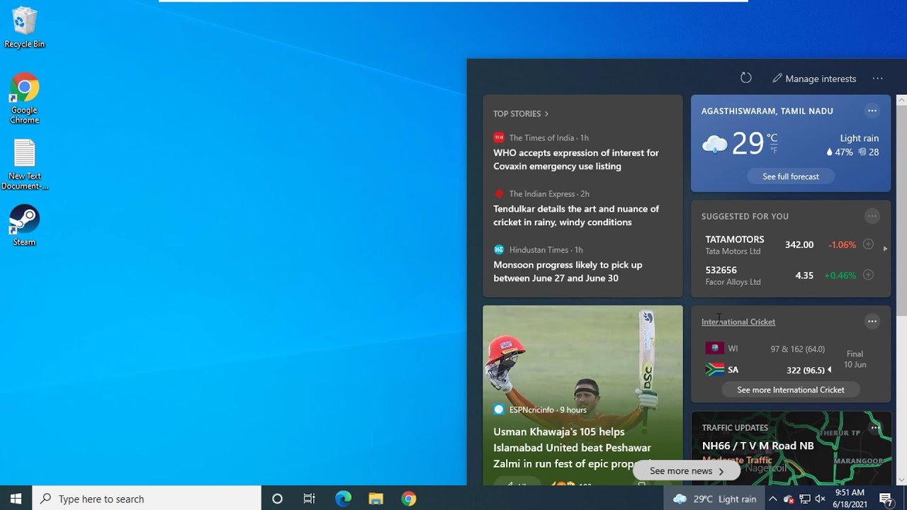 Remove News And Interests Widget From The Taskbar New Windows Update Youtube