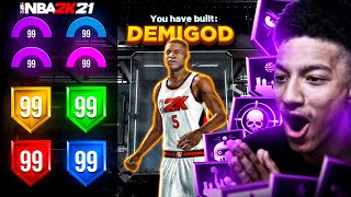 *New* SPEED BOOSTING DEMIGOD BUILD NBA2K21! BEST POINT GUARD PLAYMAKING SHOT 50+ BADGES! AUTO GREENS