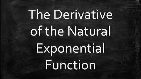 The Derivative of the Natural Exponential Function