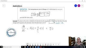 Derivative as a Rate of Change Application 1 Area of a Circle