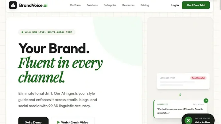BrandVoice AI — The Tone Consistency Landing Page Template