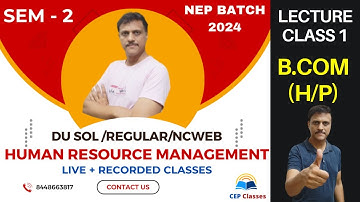 Human REsource Management Class Sem 2 Introduction | HRM Semester Second DU SOL/Regular/NCWEB