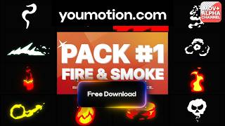 Fire And Smoke Pack - Cartoon Fire & Smoke Elements (Ae) Free