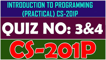 CS201P - Introduction to Programming (Practical) Lab 3 & 4 Quiz | By Anjam Hussain