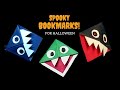 DIY 2 Easy Paper Monster Bookmarks Corner Bookmarks Halloween Crafts 