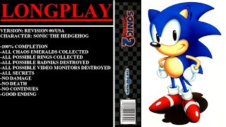 Sonic the Hedgehog 2 [Rev 00/USA] (Sega Genesis) - (Longplay - Sonic Alone | 100% Completion)