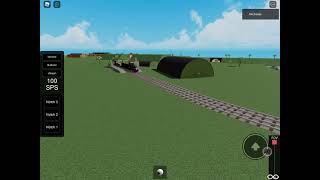 Douglas Pimg Through With A Freight Train In Blue Train With Friends