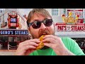 The Best Philly Cheesesteak ? Pat's VS Geno's - Famous Philadelphia Food Rivalry