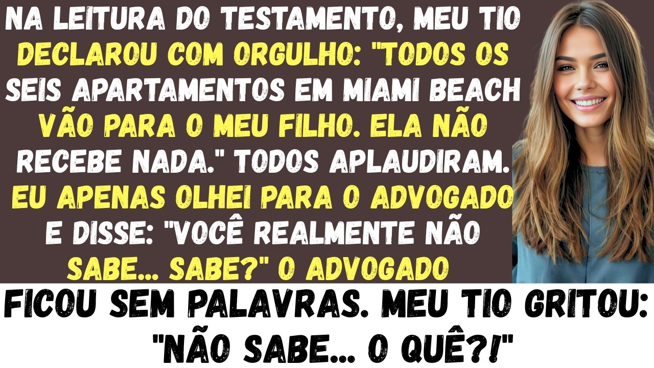 Durante a leitura do testamento, meu tio tentou me excluir da herança, mas eu apenas sorri e disse..