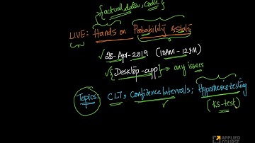 LIVE on 28th Apr 2019: Hands on Probability & Stats | Applied AI Course