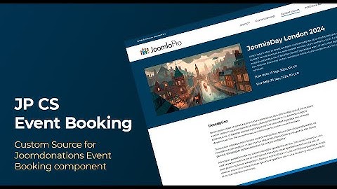 JP CS Event Booking - Joomdonation Event Booking with YOOtheme Pro
