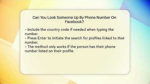 Can You Look Someone Up By Phone Number On Facebook? - Everyday-Networking